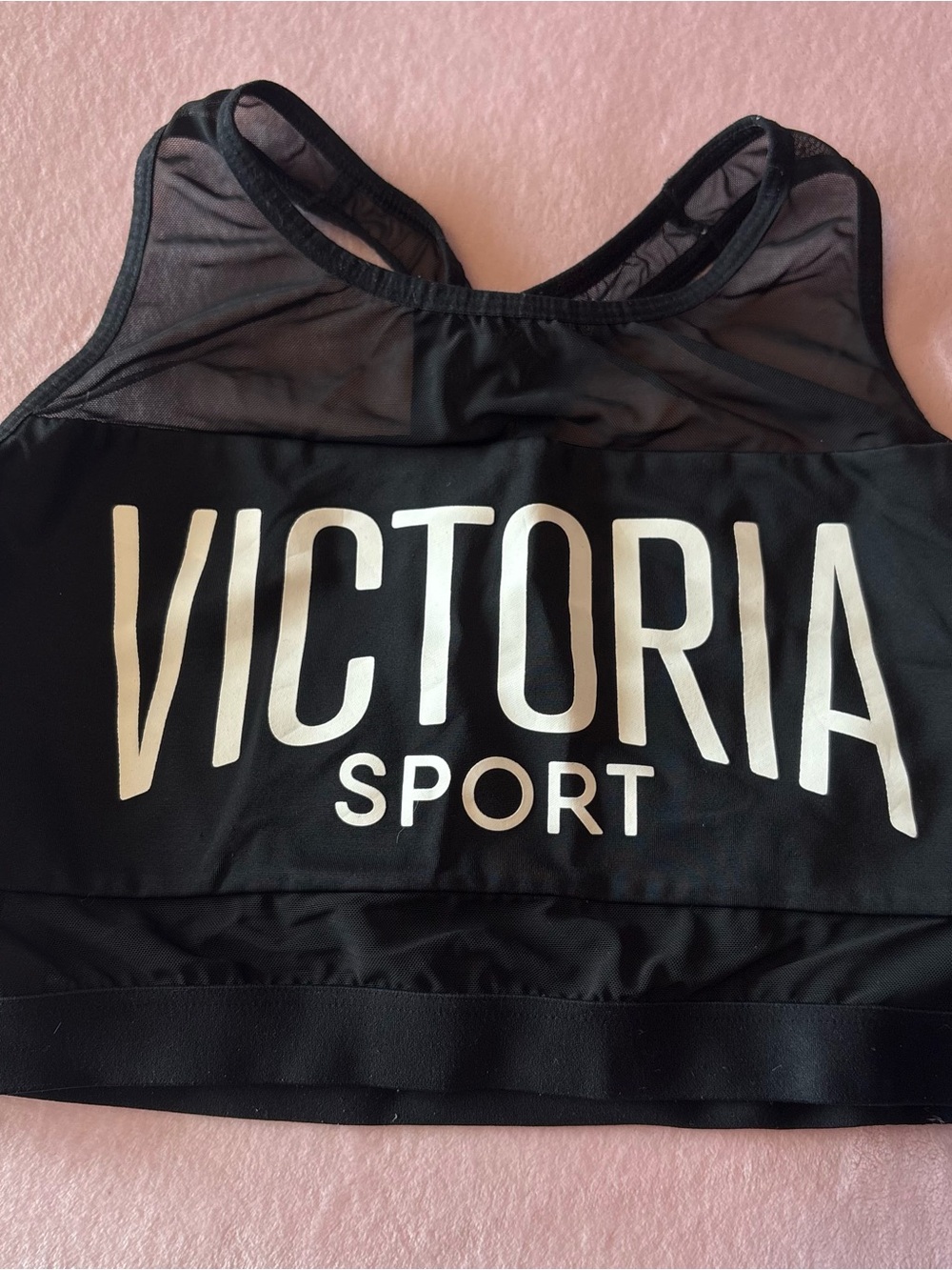 Victoria’s Secret Victoria Sport Sheer Black Lightweight Sports Bra Small